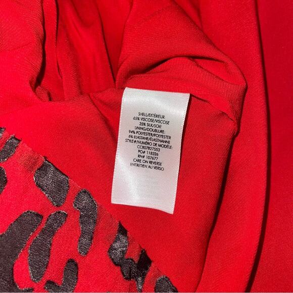 ALICE + OLIVIA Brooks Leopard Animal Print Fit & Flare Red Dress Size 4 - Picture 10 of 11